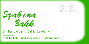 szabina bakk business card